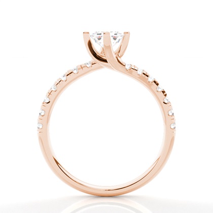 Prong Round Side Stone Diamond Verlobungsring