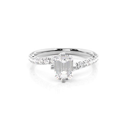 Prong Round Side Stone Diamond Engagement Ring