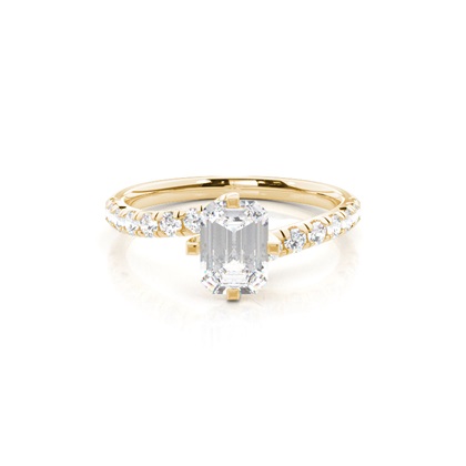 Radiant Yellow Gold Side Stone Diamond Engagement Rings