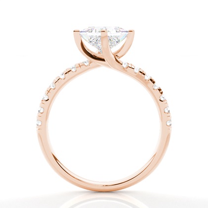 Prong Round Side Stone Diamond Engagement Ring