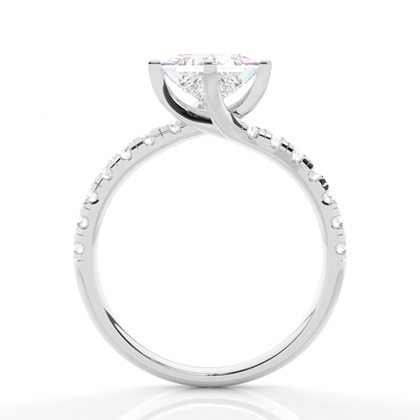 Princess Side Stone Diamond Rings