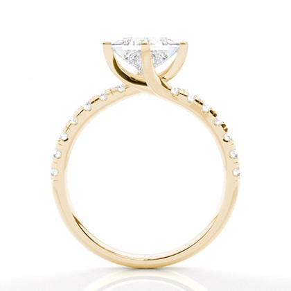 Prong Round Side Stone Diamond Engagement Ring