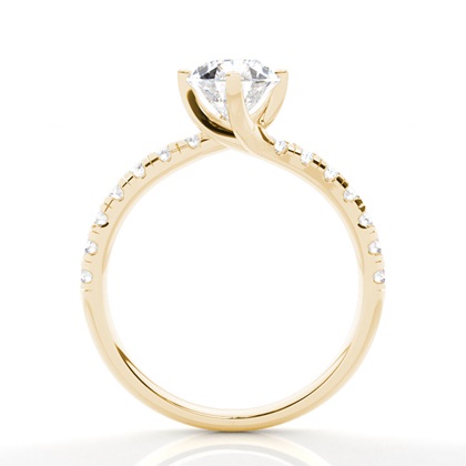 Prong Round Side Stone Diamond Engagement Ring