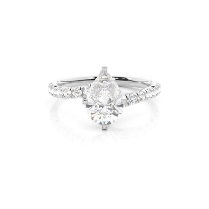 Prong Round Side Stone Diamond Engagement Ring