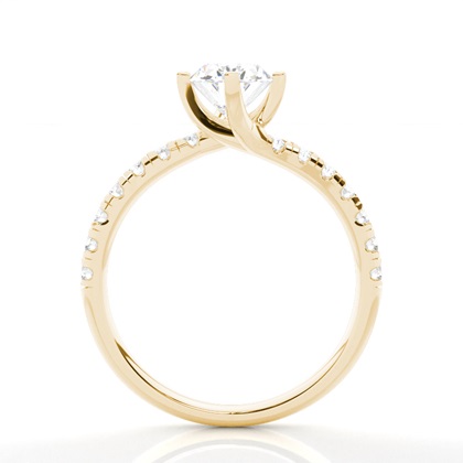 Prong Round Side Stone Diamond Engagement Ring