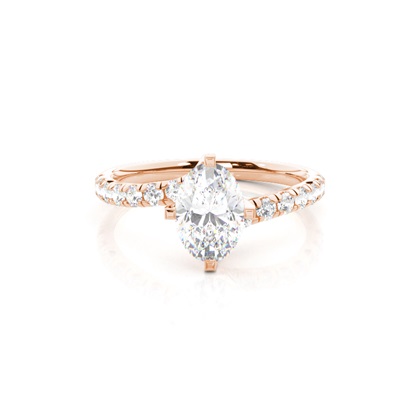 Oval Rose Gold Side Stone Diamond Engagement Rings