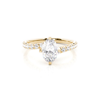 Oval Yellow Gold Side Stone Diamond Engagement Rings