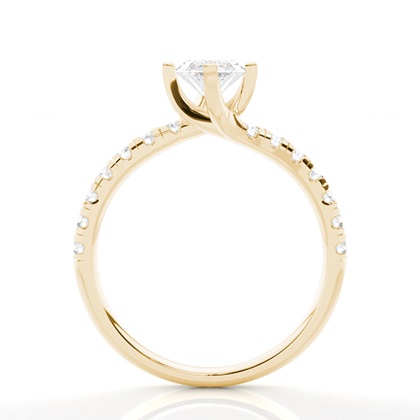 Prong Round Side Stone Diamond Engagement Ring