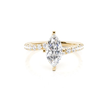 Marquise Yellow Gold Side Stone Diamond Engagement Rings