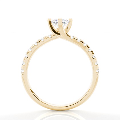 4.00 Carat Yellow Gold Side Stone Engagement Rings