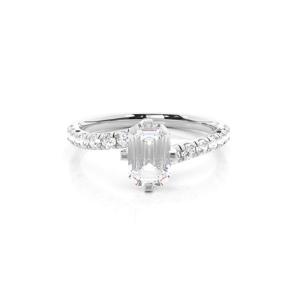 Prong Round Side Stone Diamond Engagement Ring