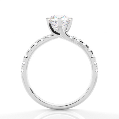 Cushion Side Stone Diamond Rings