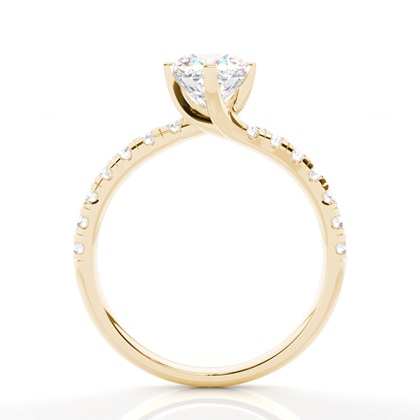 1.00 Carat Gelbgold Seitensteine Verlobungsringe