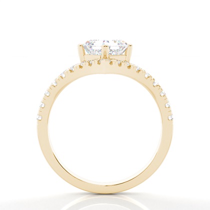 Prong Round Side Stone Diamond Verlobungsring