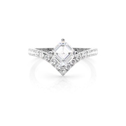 Prong Round Side Stone Diamond Engagement Ring