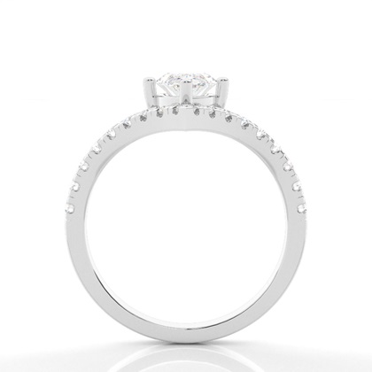 Prong Round Side Stone Diamond Engagement Ring