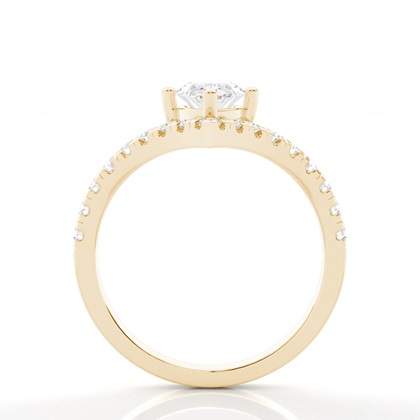 Prong Round Side Stone Diamond Engagement Ring