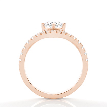 Prong Round Side Stone Diamond Verlobungsring