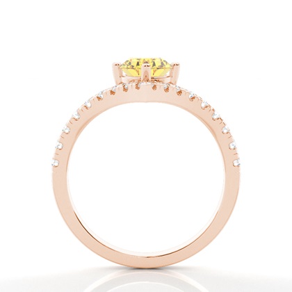 Verlobungsring mit gelbem Diamant und seitlichem Stein