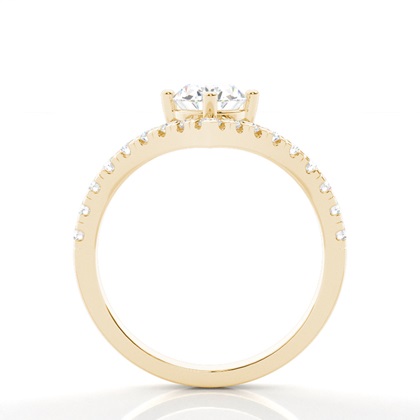 Prong Round Side Stone Diamond Verlobungsring