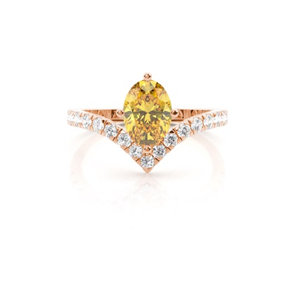 Yellow Diamond Side Stone Engagement Ring