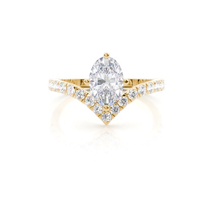 Prong Round Side Stone Moissanite Engagement Ring