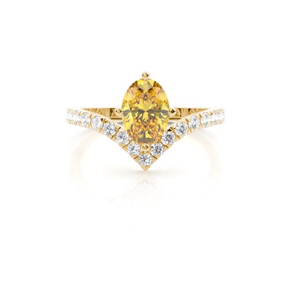 Yellow Diamond Side Stone Engagement Ring