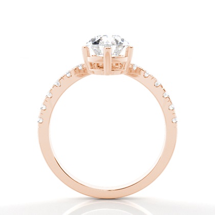 Prong Round Side Stone Diamond Verlobungsring