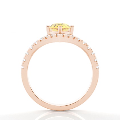 Verlobungsring mit gelbem Diamant und seitlichem Stein