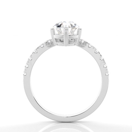 Prong Round Side Stone Diamond Verlobungsring
