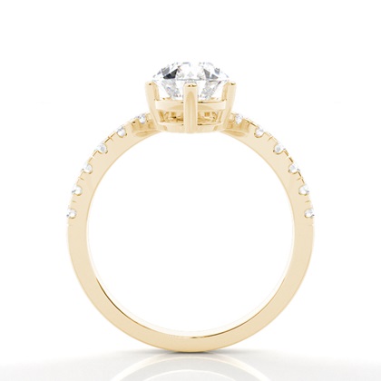 Prong Round Side Stone Diamond Verlobungsring