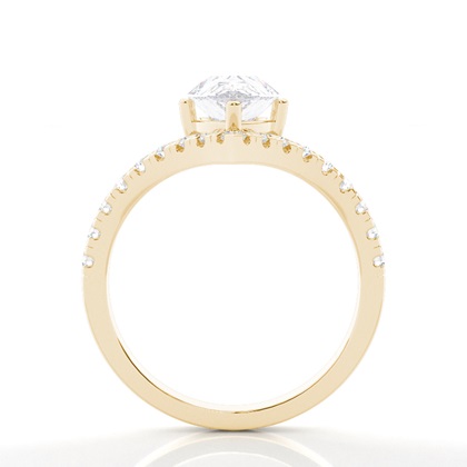 Prong Round Side Stone Moissanit Verlobungsring