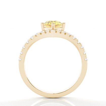 Verlobungsring mit gelbem Diamant und seitlichem Stein