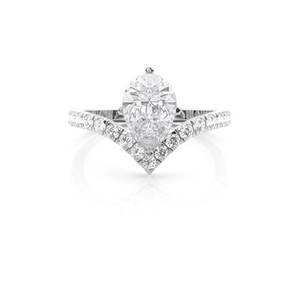 Prong Round Side Stone Moissanite Engagement Ring