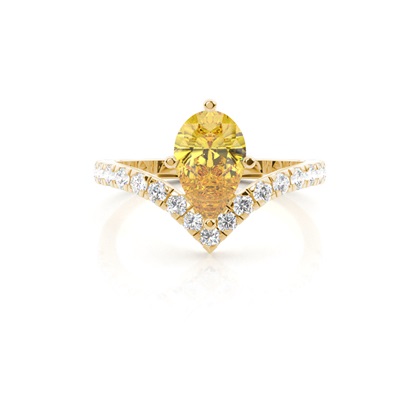 Yellow Diamond Side Stone Engagement Ring