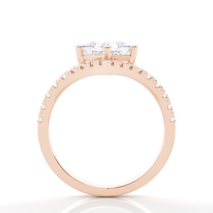 Prong Round Side Stone Diamond Engagement Ring