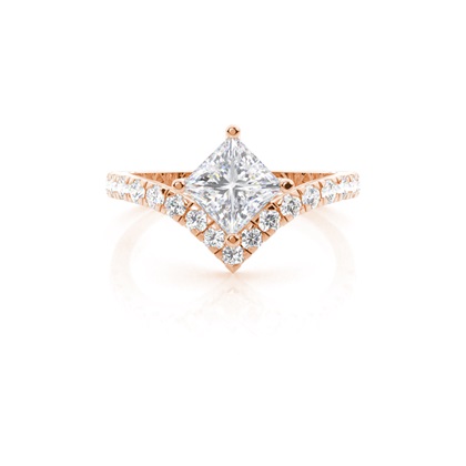 Prong Round Side Stone Moissanite Engagement Ring