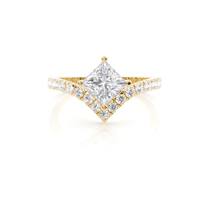 Prong Round Side Stone Moissanite Engagement Ring