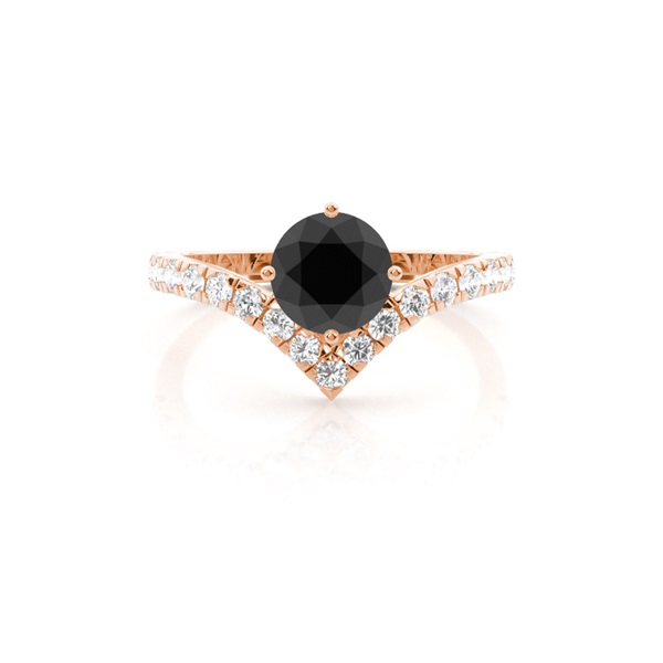 Prong Set Side Stone Engagement Black Diamond Ring