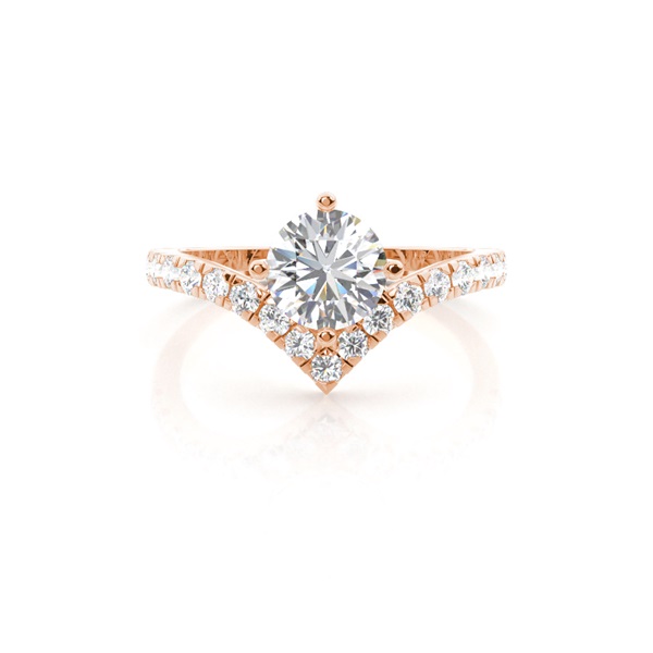 Prong Round Side Stone Diamond Engagement Ring