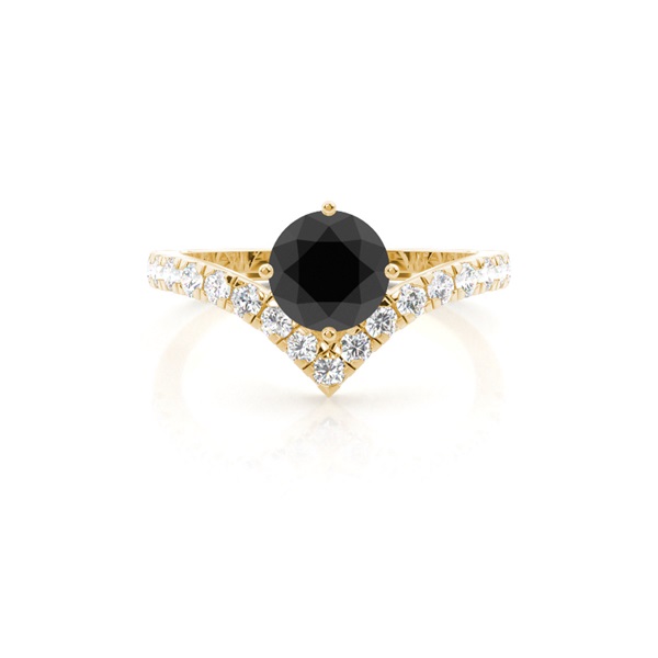 Prong Set Side Stone Engagement Black Diamond Ring