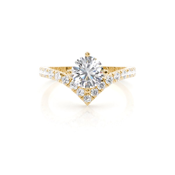 Prong Round Side Stone Diamond Engagement Ring