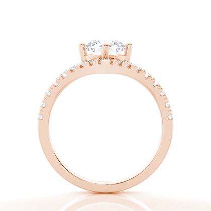 Rotgold Seitensteine Verlobungsringe