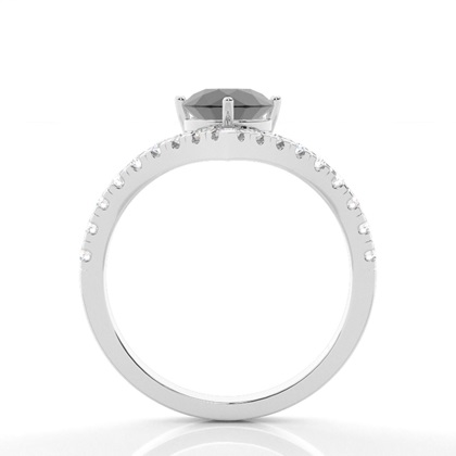 Krappen-Set Seitenstein-Verlobungsring mit schwarzem Diamant