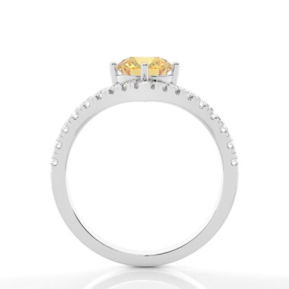 Yellow Diamond Side Stone Engagement Ring