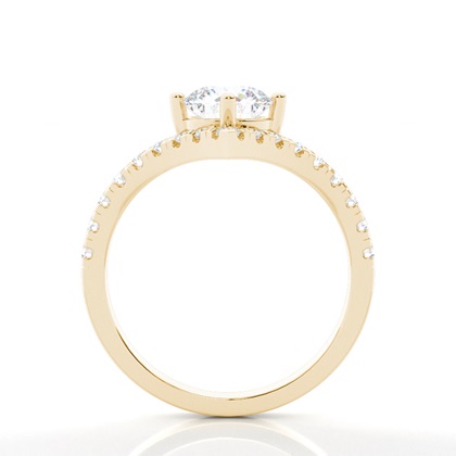 Prong Round Side Stone Moissanite Engagement Ring