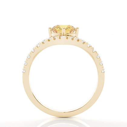 Yellow Diamond Side Stone Engagement Ring