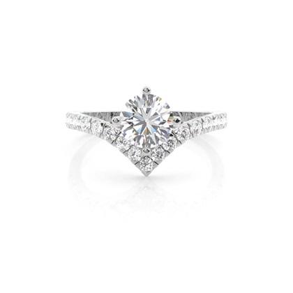 Prong Round Side Stone Diamond Ring