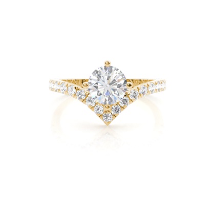 Prong Round Side Stone Moissanite Engagement Ring