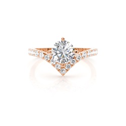 Prong Round Side Stone Diamond Verlobungsring